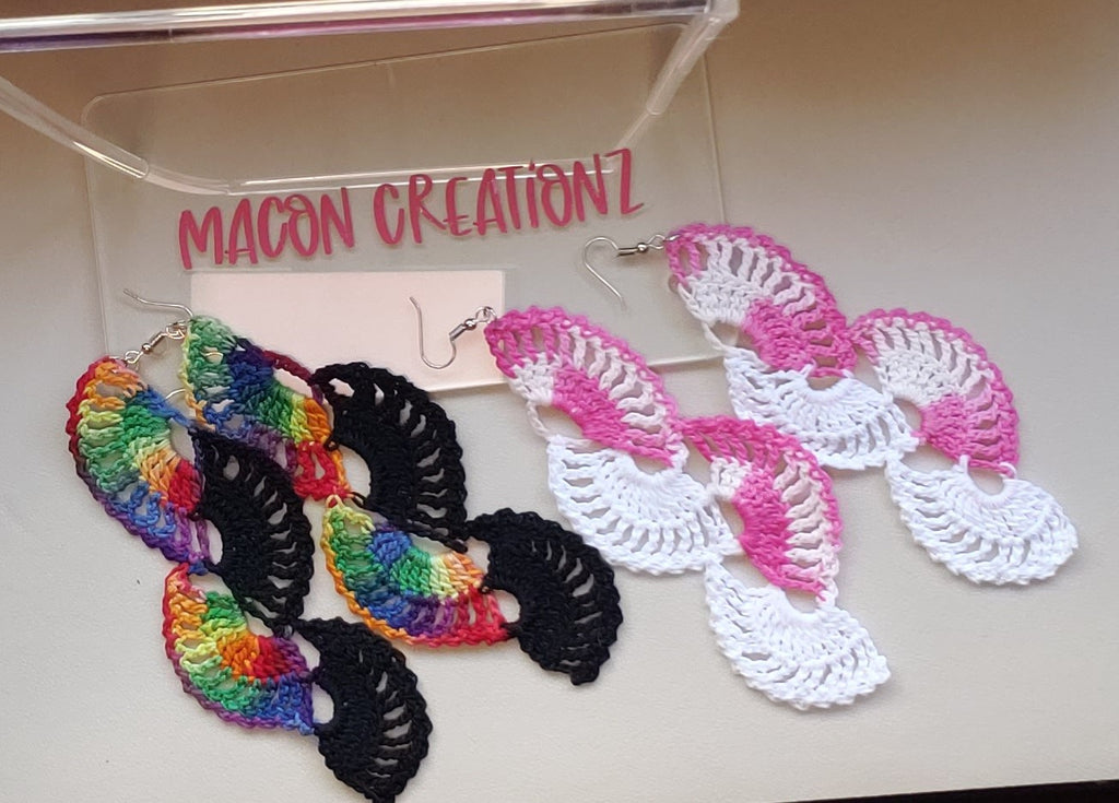 Deluxe Crochet Fan Earrings