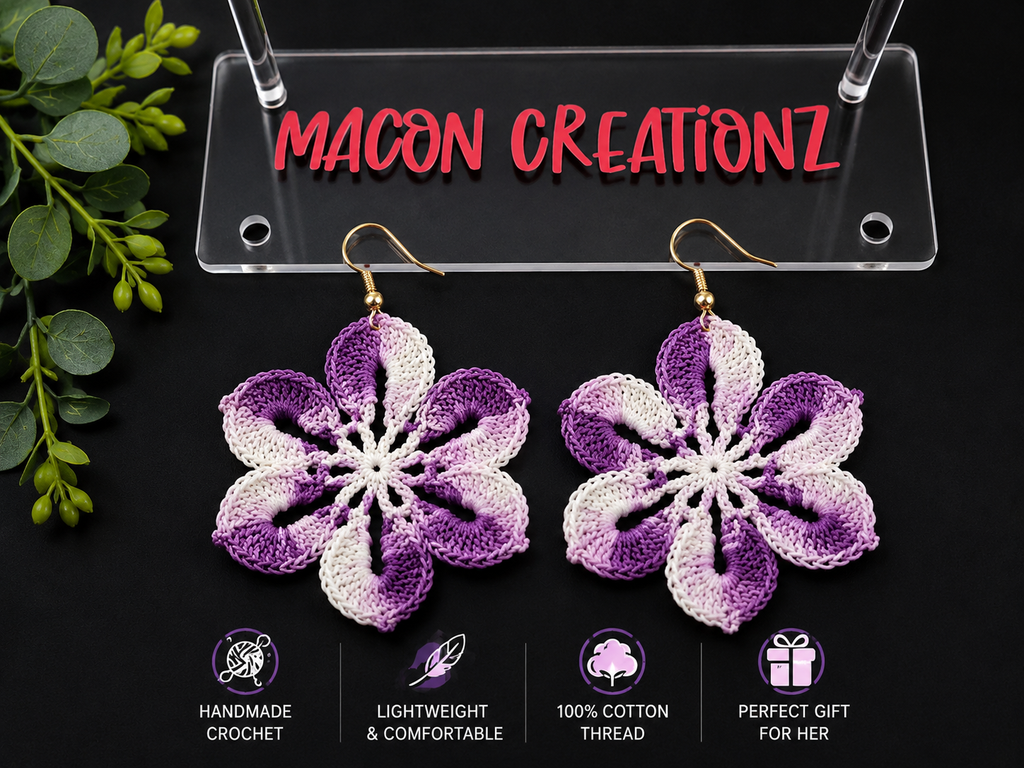 Crochet Flower Earrings